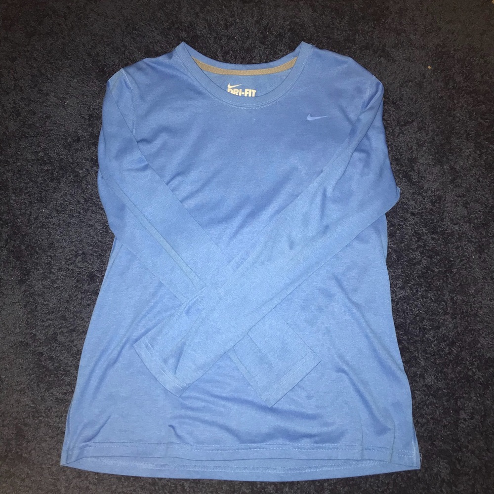 Blue long sleeved Nike shirt
